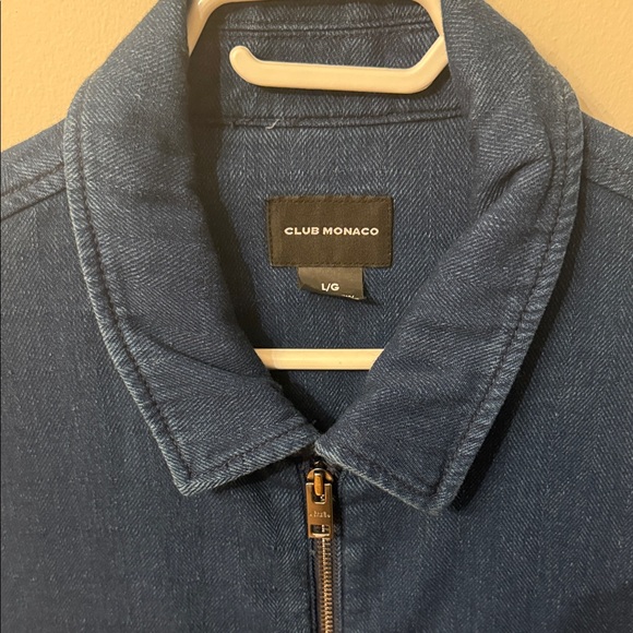 Club Monaco Men's Navy Zip Denim Jacket - Picture 4 of 4